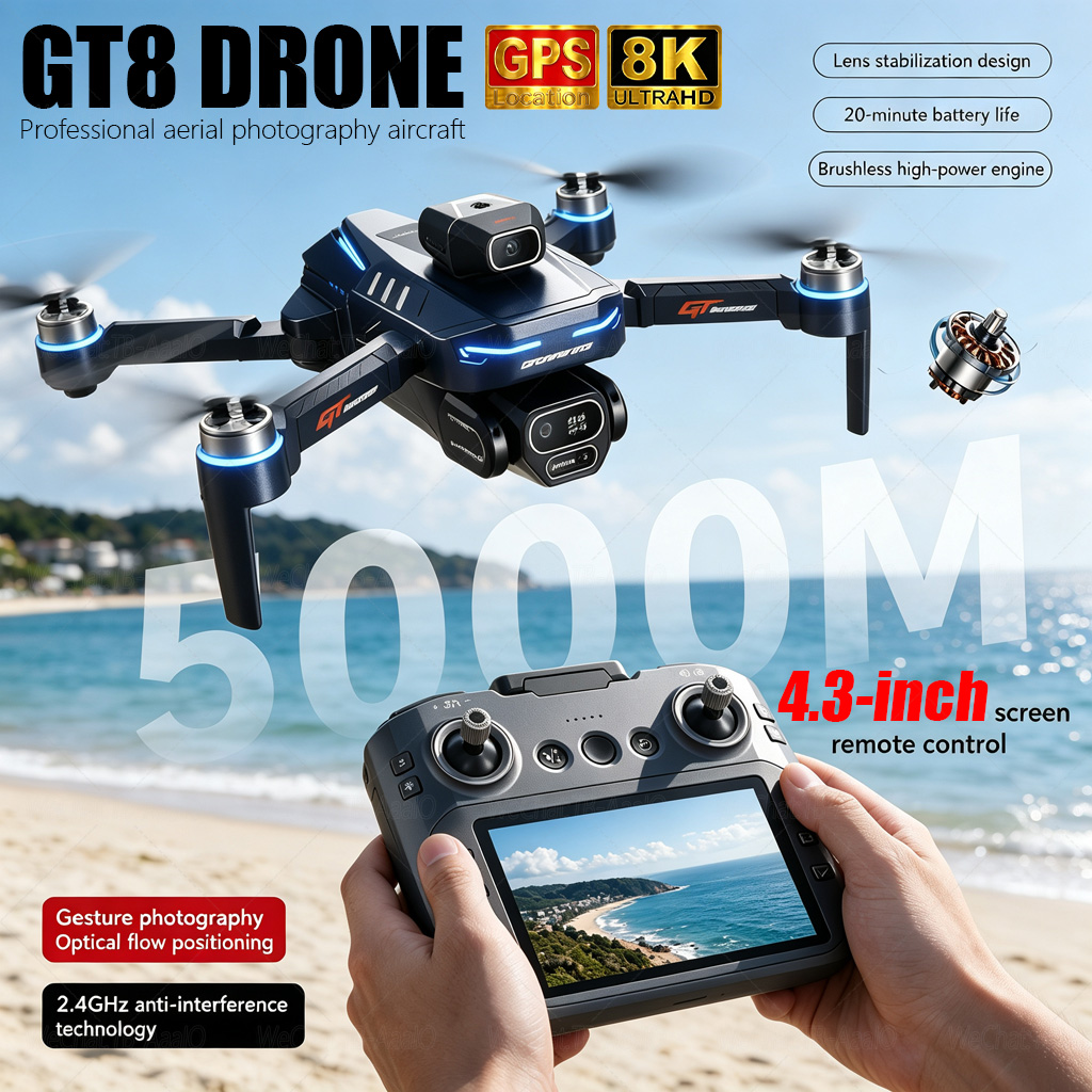 Drone Gt8 Rc - طائرة بدون طيار GT8 HD الجديدة