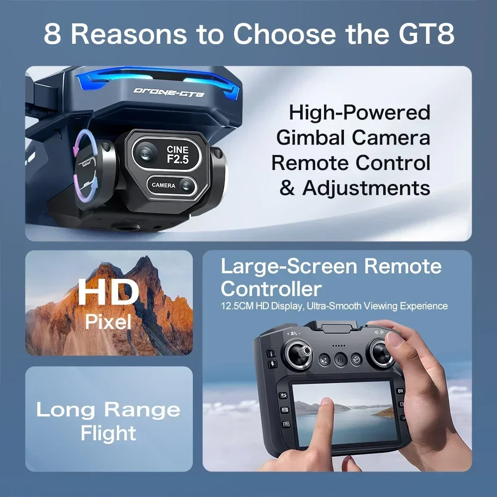 الطائرة بدون طيار 4K HD GT8 كا - مراجعة Drone Top Rc وسعره