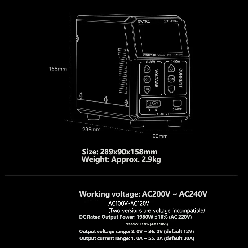 مصدر طاقة SKYRC PSU2000 بقدرة  - مراجعة Drone Rc Toy وسعره