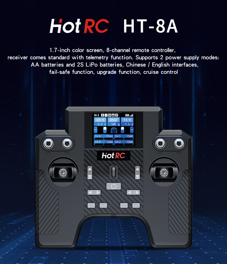 جهاز تحكم عن بعد HotRC HT-8A ب - مراجعة Drone Motor Rc Car وسعره