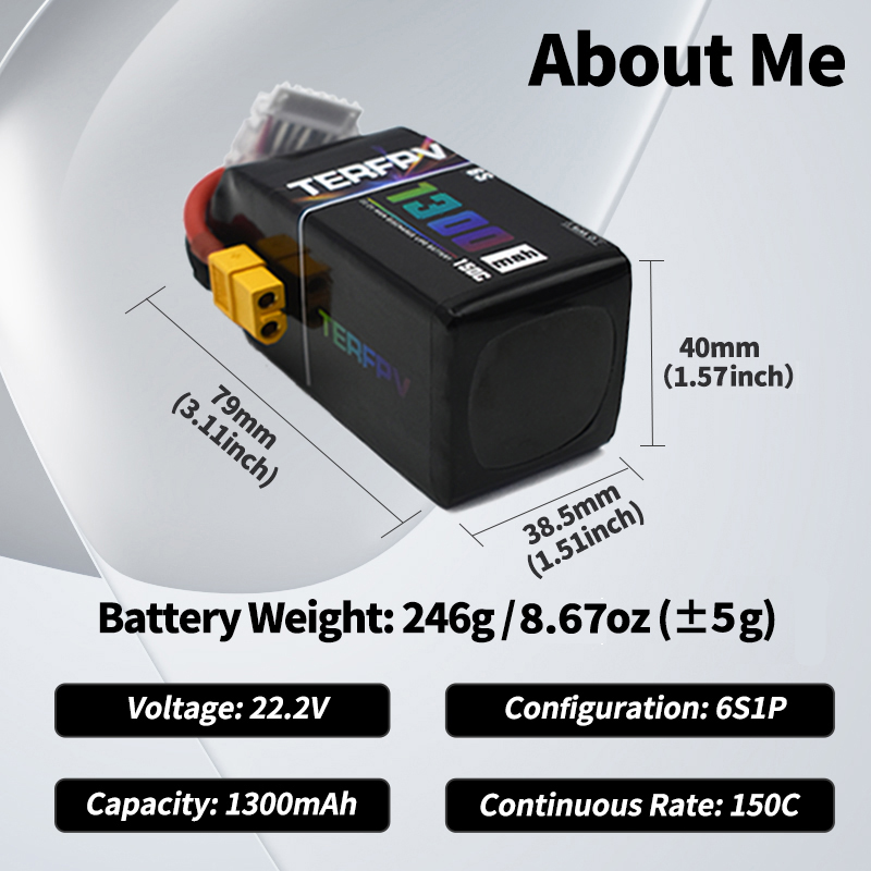 بطارية ليثيوم بوليمر TERFPV 6S - مراجعة Drone Lipo Battery وسعره
