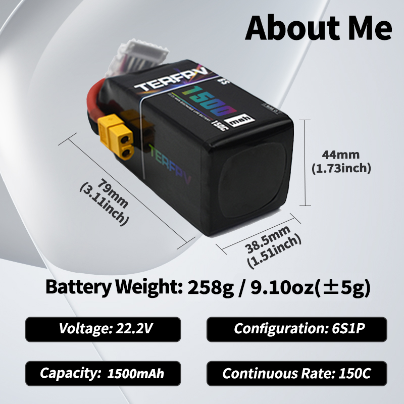 بطارية ليثيوم بوليمر TERFPV 6S - مراجعة Drone Lipo Battery وسعره
