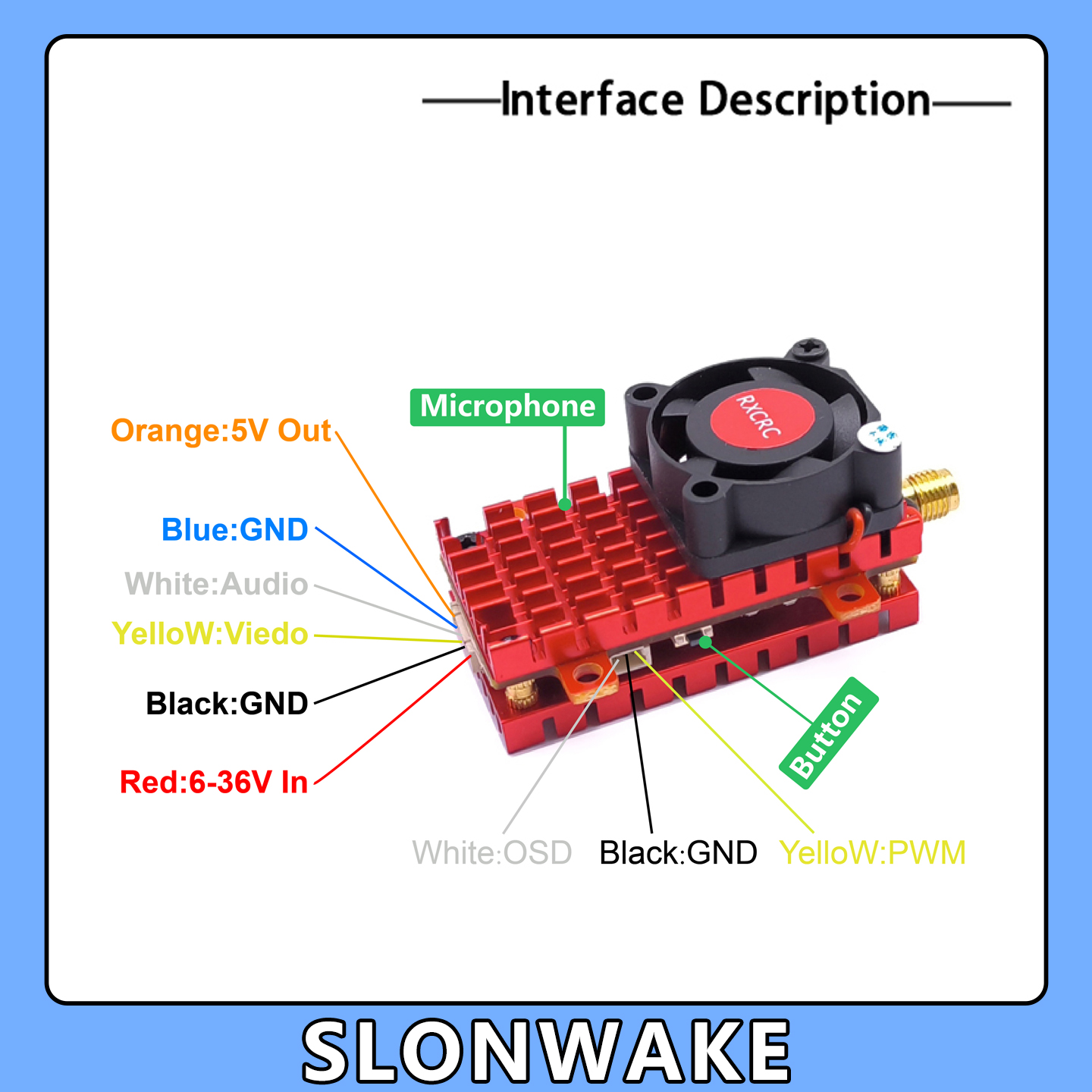 كاميرا SLONWAKE 5.8G 2W VTX FP - مراجعة Drone Rc Camera وسعره