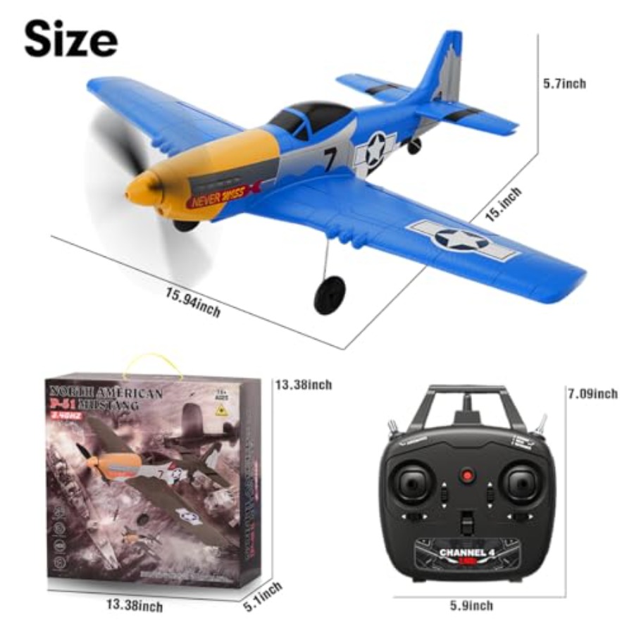 طائرة P51D RC ذات 4 قنوات بترد - مراجعة Drone Top Rc وسعره